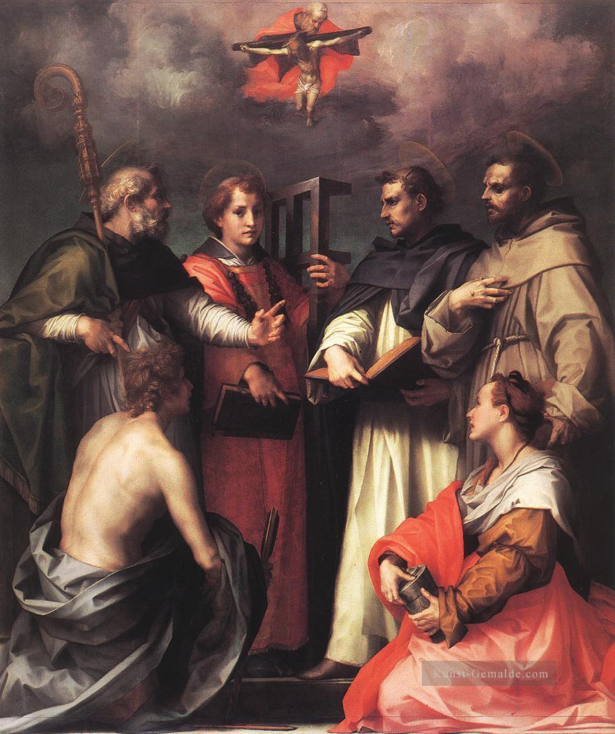 Disputation über die Trinity Renaissance Manierismus Andrea del Sarto Ölgemälde